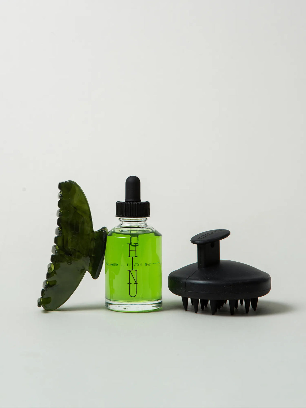 HINU Growth Ritual Set with Hair Growth Oil, Scalp Massager and Rimu Claw Clip